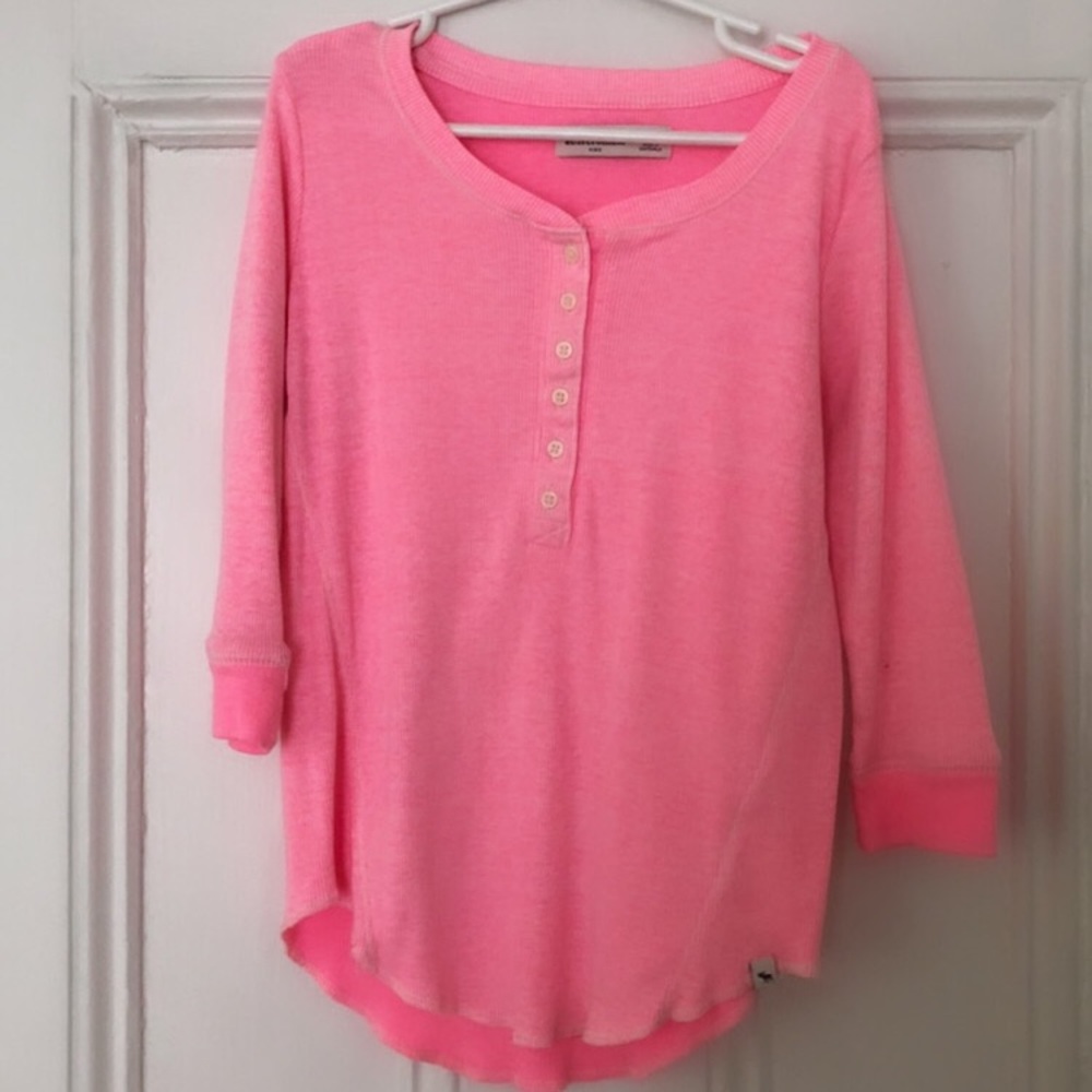 *kids* Abercrombie bright pink Henley
